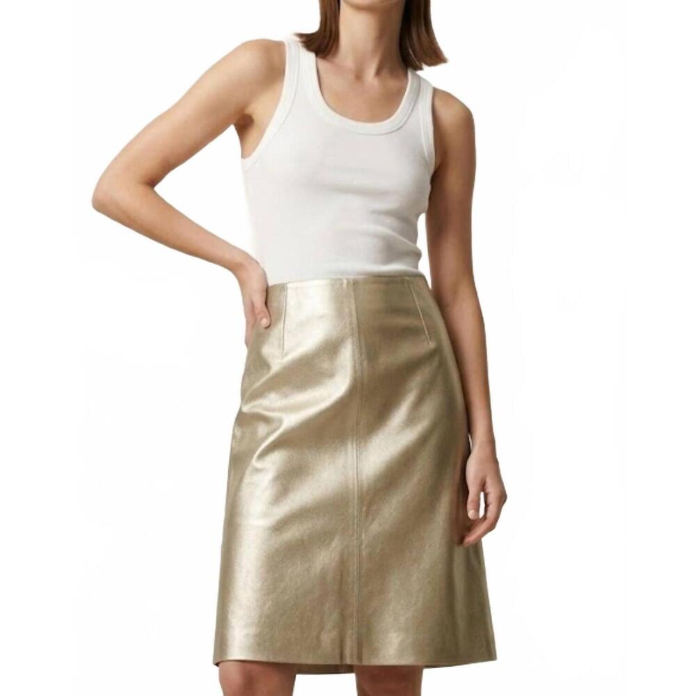 NEW ECRU pencil mini skirt in gold